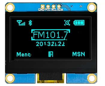 1,54-дюймовый OLED-модульный дисплей, интерфейс 2C, 4PIN SSD1309 с модулем защиты железной рамы, 128x64 электронный