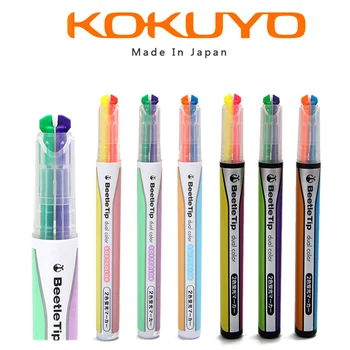 1 Флуоресцентная Фломастерная ручка KOKUYO Bicolor Beetle, Учащийся Использует Быструю Смену цвета Для Обозначения Ключевых Точек, Цветная Фломастерная ручка PM-L303