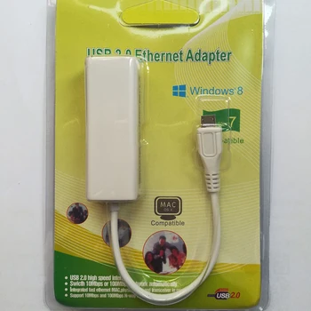 100ШТ Адаптер сетевой карты Micro USB Ethernet Micro USB к Ethernet RJ45 для Windows 7/8/10 Android Tablet IC Ethernet LAN