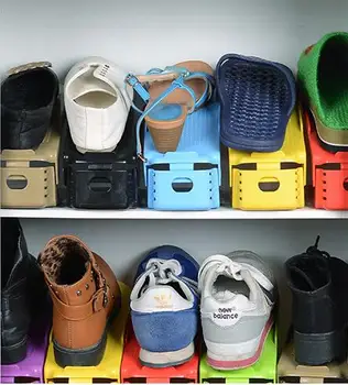 100ШТ Стеллажей для обуви Современная Двойная Чистка Стеллажа для хранения обуви В гостиной Коробка для обуви Органайзер для обуви Подставка Полка
