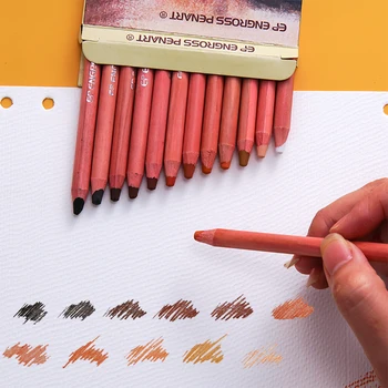 12шт Профессиональный набор пастельных карандашей для окрашивания кожи Основа Мягкий карандаш пастельного цвета для рисования художником Школьные канцелярские принадлежности