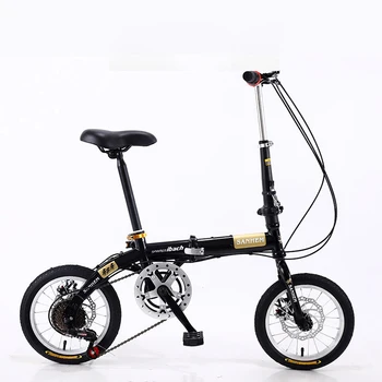 14-дюймовый складной мини-ультралегкий портативный велосипед для взрослых детей студентов мужчин и женщин с регулируемой скоростью вращения