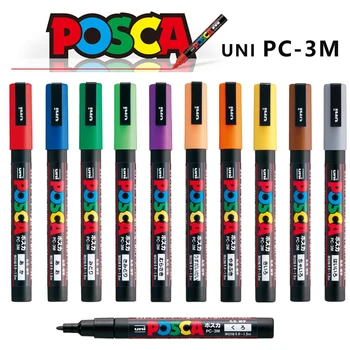 1шт Uni Posca Paint Marker Pen PC-3M 24 Цвета, Тонкая Точка 0,9-1,3 мм, Рисование Граффити Аниме Рекламные Художественные Ручки Для Рисования