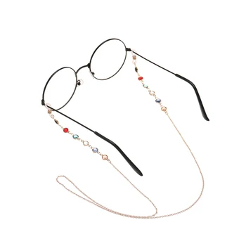 1ШТ Модные золотые солнцезащитные очки из нержавеющей стали 75 см, ремешок для очков, ожерелье, разноцветная цепочка для очков, шнур для чтения