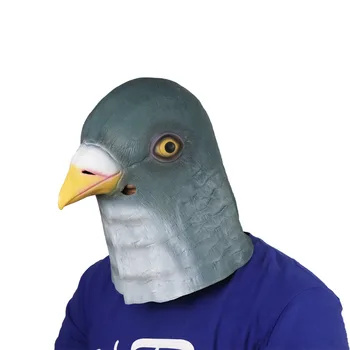 1ШТ Новая латексная маска голубя с гигантской птичьей головой, театральные маски для косплея на Хэллоуин, реквизит для вечеринки, дня рождения