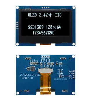 2,42-дюймовый 4-контактный Белый/ Синий / Желтый / Зеленый OLED-дисплей SSD1309 Drive IC 128 * 64 IIC Интерфейс
