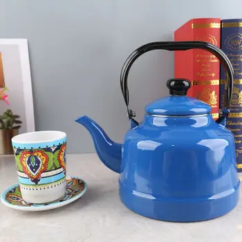 2,5 л / 3,3 л / 4,2 л Чисто-голубой чайник для молока с утолщенной эмалью, индукционным пламенем и универсальным чайником для кипячения воды
