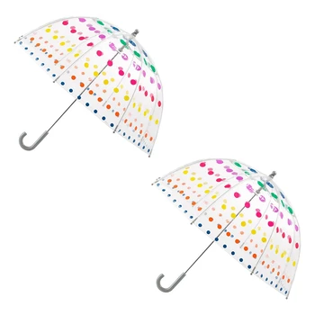 2 детских прозрачных зонтика с пузырьками, мужские и женские детские зонтики, прозрачный модный зонт с длинной ручкой