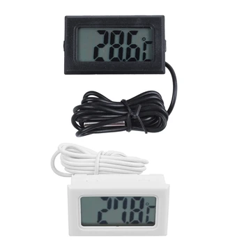 2 шт. Цифровой термометр с ЖК-дисплеем для холодильника с морозильной камерой, Цифровой термометр для холодильника - Черный и белый