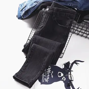 2020, Новые джинсы с высокой талией, Женские осенние Сексуальные Джинсовые леггинсы в обтяжку, Высокая эластичность, Узкие брюки, Модные брюки L108