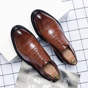 2022 Высококачественные Модельные Туфли-Оксфорды, Мужские Кожаные Костюмные Туфли, Свадебная Официальная Итальянская Обувь, Лидер продаж, размер 39-44