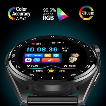2023 AMOLED Смарт-часы GT3 Pro Беспроводное зарядное устройство NFC Умные часы для Huawei Xiaomi Разблокировка паролем Водонепроницаемые спортивные часы для мужчин
