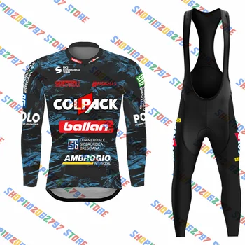 2023 Team Colpack Комплект джерси, Нагрудник с длинным рукавом, Конъюнктурная одежда для шоссейных велосипедов, Костюм, Велосипедная рубашка, Лето