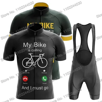 2023 Велосипедная одежда My Bike Is Calling, Летний комплект из джерси для велоспорта, мужские рубашки для шоссейных велосипедов с короткими рукавами, костюм, велосипедные нагрудники, шорты