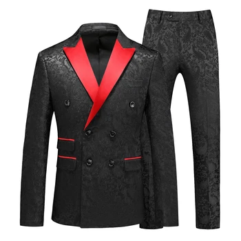 2023 Весенне-осенний мужской костюм из двух частей для делового отдыха, профессиональное вечернее платье для шафера, свадебный рабочий костюм
