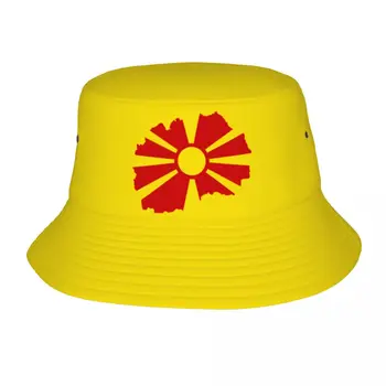 2023 Мужчины Женщины Летний Флаг Карта Северной Македонии Панама Боб Рыбацкая шляпа Путешествия на открытом воздухе Солнцезащитный Козырек Мода Панама