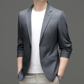 2023 Новый высококачественный красивый мужской простой корейский вариант, облегающий повседневный костюм для вечеринок, модный мужской пиджак