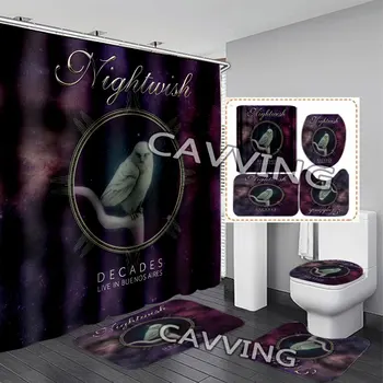 3D-занавески для душа Nightwish Band, водонепроницаемая занавеска для ванной, противоскользящий набор ковриков для ванной, туалетные коврики, Carpet Home Decor T03