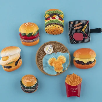 3D Креативные магниты на холодильник, имитирующие еду, тарелку для барбекю, бургер, Лунный торт, магниты на холодильник, украшения, детские игрушки