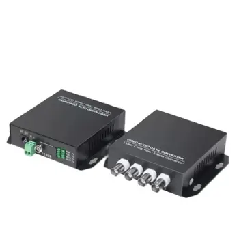 4-канальный видеооптический приемопередатчик с однорежимным оптоволокном с 1-канальным обратным портом передачи данных RS485 FC 20 КМ 1 пара
