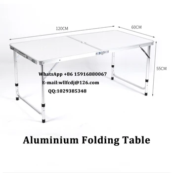 4-футовый алюминиевый складной стол, Белый Пластиковый Регулируемый по высоте стол для пикника, кемпинга, стойла
