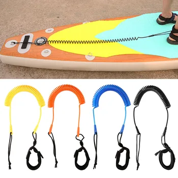 4-х Цветной 10-футовый Спиральный Поводок для SUP, Подставка для весла, доска для серфинга, Поводок для ног, Веревка для ног, Аксессуары для серфинга на открытом воздухе, Запчасти