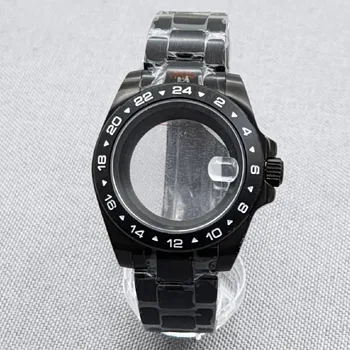 40 мм фиксированный безель Gmt Дисплей Pvd Черный корпус часов из нержавеющей стали подходит для японского механизма с автоподзаводом Nh34 Nh35