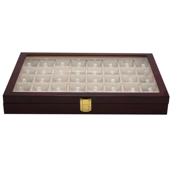 40 Пар Коробка для хранения запонок и зажимов для галстука для мужчин, Модная Деревянная коробка для показа ювелирных изделий из коллекции колец и серег