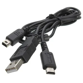 400 шт./лот 2 in1 USB Кабель Питания Для Передачи данных Шнур Зарядные Кабели Для Nintendo Для ND SL Для ND Si LL Для 3DS Для 3DSXL Высокое качество
