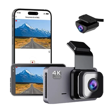4K Передняя и Задняя Регистраторная Камера для Автомобиля WIFI APP Control Камера Видеорегистратор для Автомобиля Автомобильный Видеомагнитофон Парковочный Монитор