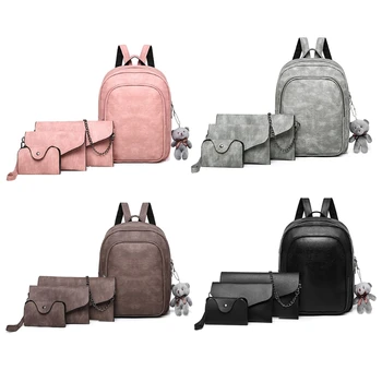 4шт Женская школьная сумка на плечо для девочек, рюкзак, дорожная сумка, рюкзак, набор сумок