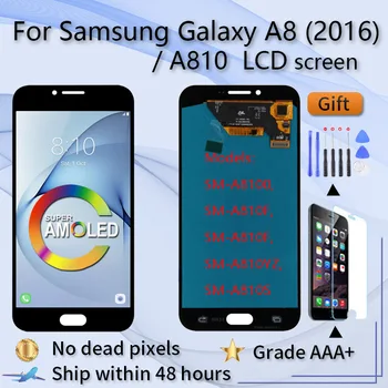 5,7 дюйма Для Galaxy A8 A8100 A810F A810F OLED-материал ЖК-экран и Дигитайзер в полной сборке для Samsung Galaxy A8 (2016)