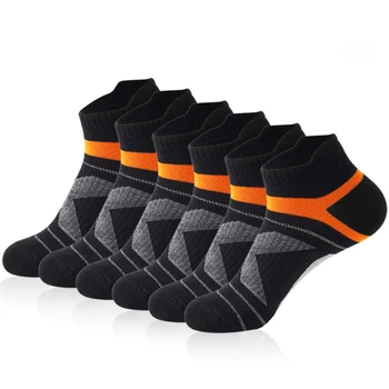 5 Пар /лот мужских носков, летние однотонные хлопковые дышащие короткие носки для баскетбола на открытом воздухе, впитывающие пот Мужские спортивные носки