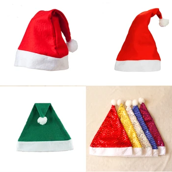 5 шт. Рождественская шляпа для взрослых и детей, шапка Санта-Клауса и колпачок Санта-Клауса, используемые на Рождество