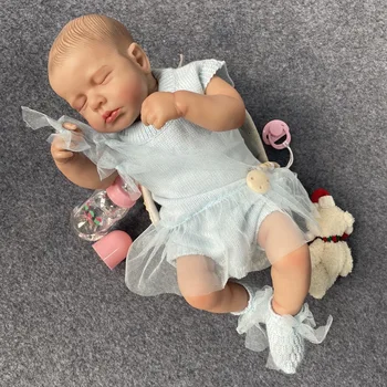 50 см Готовая кукла Reborn Baby LouLou, спящая, реалистичная, для новорожденных, 3D-кожа, игрушечная фигурка ручной работы, подарок на День рождения для девочек lol