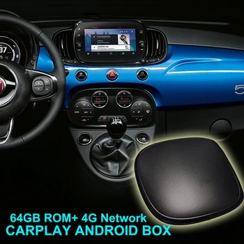 64 ГБ ROM Процессор Qualcomm Smart Car Box AI Voice Видеоплеер Android Carplay Box Для FIAT 500 500L 500X Argo abarth 595 2018