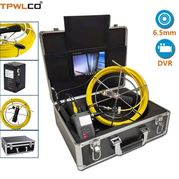 7-дюймовый цветной ЖК-экран, система контроля подземных труб с функцией DVR, 20-метровый кабель, 6,5 мм Водонепроницаемая головка эндоскопической камеры