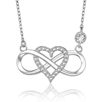 8-линейное ожерелье с микро-инкрустацией в форме сердца для женских ожерелий