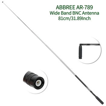 ABBREE AR-789 Складная Телескопическая Антенна BNC Широкого диапазона 95 МГц-1100 МГц UHF/VHF Для Icom IC-V80 IC-V82 Kenwood TK300 Ham Radio