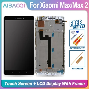AiBaoQi Новый сенсорный ЖК-дисплей + рамка + Замена кабеля питания в сборе для Xiaomi Max/Max 2