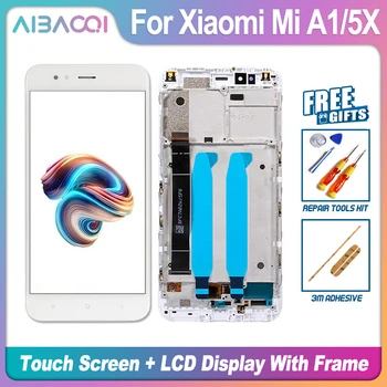 AiBaoQi Новый сенсорный ЖК-дисплей + рамка + Замена кабеля питания в сборе для Xiaomi Mi A1/5X