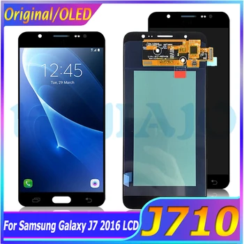 AMOLED ЖК-экран Для Samsung J710 J7 ЖК-дисплей с Сенсорным Экраном Digitizer Для Samsung Galaxy J7 2016 J710F J710M J710H В сборе