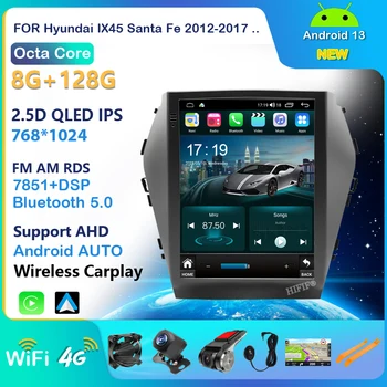 Android 13 Для Hyundai Santa fe IX45 2013 2014 2015 2018 Tesla Тип Мультимедиа Стерео Автомобильный DVD-Плеер Навигация GPS Радио