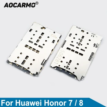 Aocarmo для Huawei Honor 7/8, Гнездо для чтения SIM-карт, Слот для держателя, Лоток для sim-карт, Разъем для чтения, Запчасти для ремонта