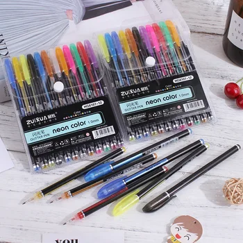 CHEN LIN 12 цветов/набор Гелевая ручка, блестящие Маркерные ручки для школы, офиса, Книжка-раскраска, журналы для рисования, Художественные маркеры