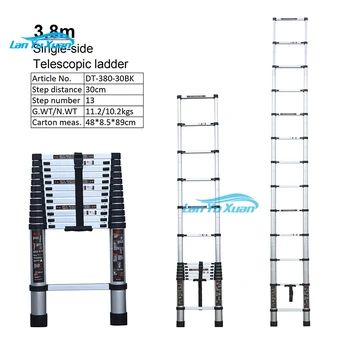 EN131 3,8 м Выдвижная Одинарная телескопическая лестница, Складной алюминиевый автомобиль для продажи