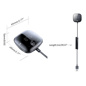 FM-передатчик Автомобильный беспроводной Bluetooth-совместимый 5.0 FM-радиомодулятор Автомобильный комплект громкой связи MP3-плеер