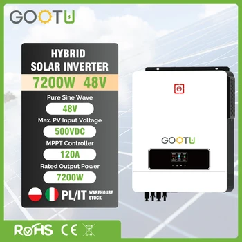 GOOTU 7200W Автономный Солнечный Инверторный Преобразователь 7.2 KW 48V 230VAC MPPT Контроллер 160A для Солнечной Панели Бытовой Техники ИБП Аккумулятор