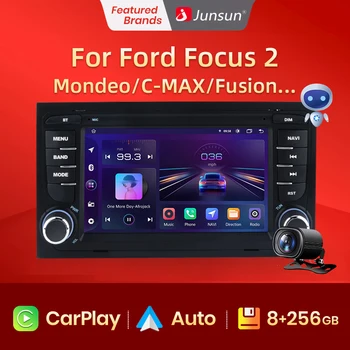 Junsun Android 11 Автомагнитола 7 Дюймов Мультимедийная Для Ford Focus C-Max Mondeo Galaxy C-Max Навигация GPS аудио 2din авторадио