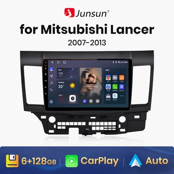 Junsun V1 AI Voice Wireless CarPlay Android Авторадио для Mitsubishi Lancer 10 2007-2013 4G Автомобильный Мультимедийный GPS 2din автомагнитола